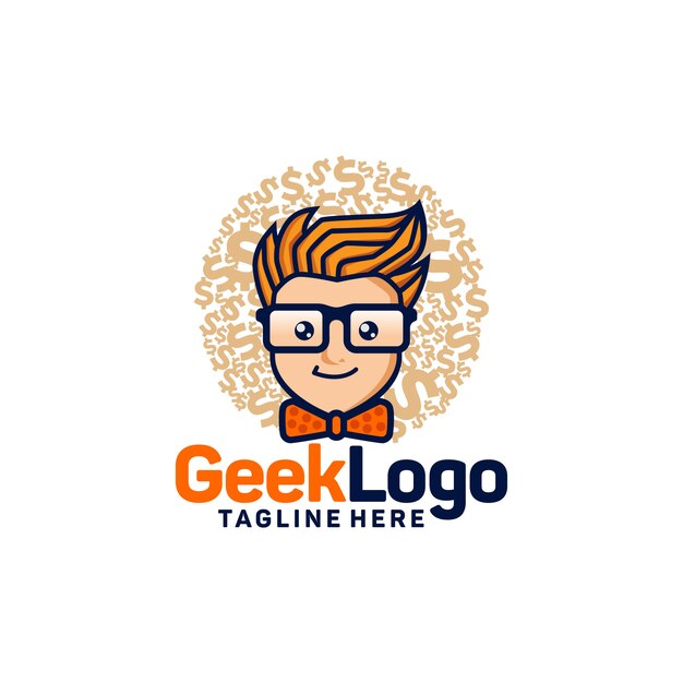 Download Geek logo design template vector | Premium Vector