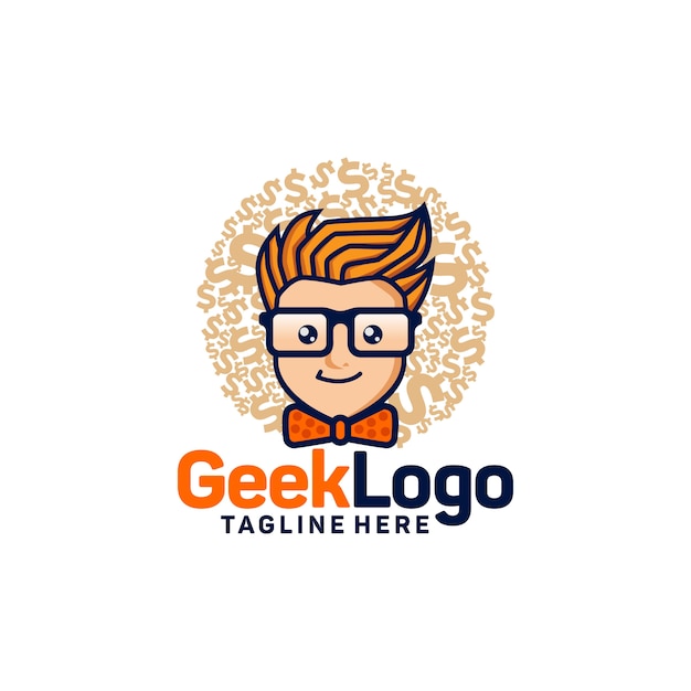 Geek logo design template vector | Premium Vector