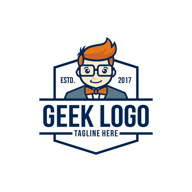 Download Geek logo design template vector Vector | Premium Download