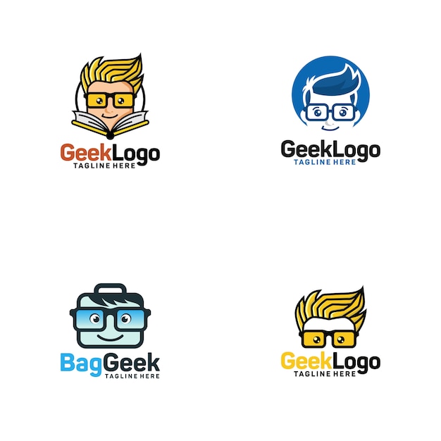 Geek Logo Design Template Vector Vector Premium Download