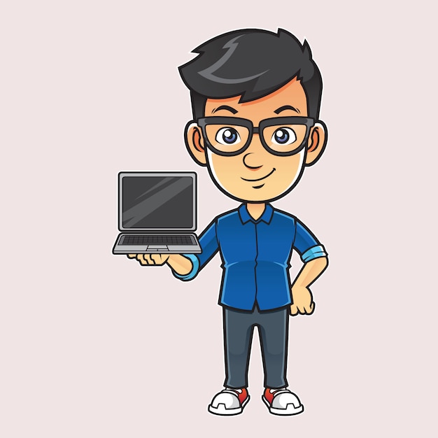 Download Geek sales guy illustration | Premium Vector