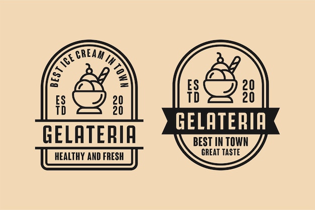 Premium Vector | Gelateria ice cream logo collection