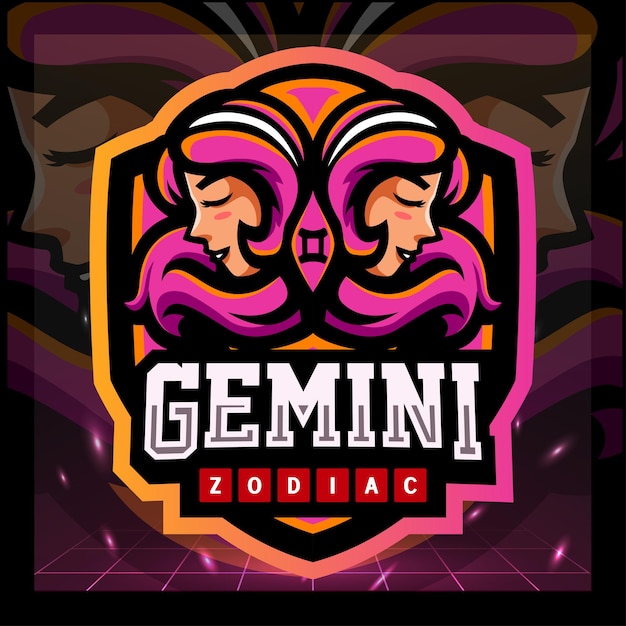 Premium Vector Gemini zodiac mascot esport logo design