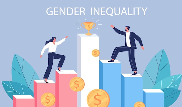 Premium Vector | Gender inequality vector concept illustration young ...