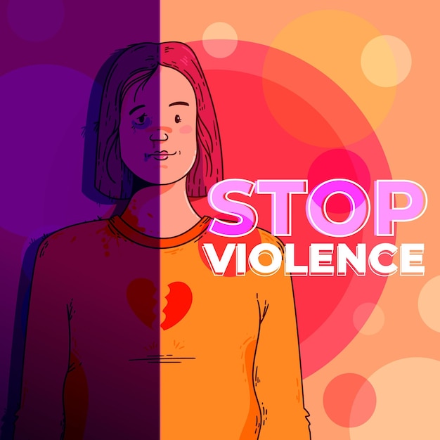 Free Vector Gender Violence Concept 8251