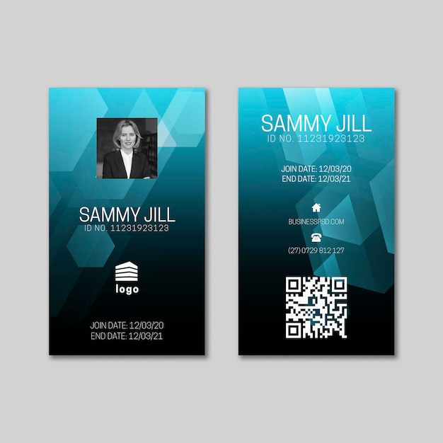 company id card template psd free download