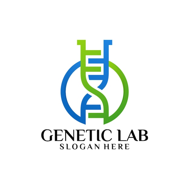 Premium Vector | Genetic laboratory logo template designs