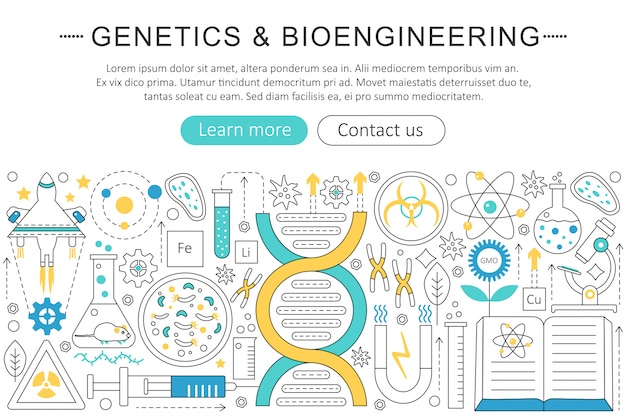 Genetics and bioengineering concept Premium Vector