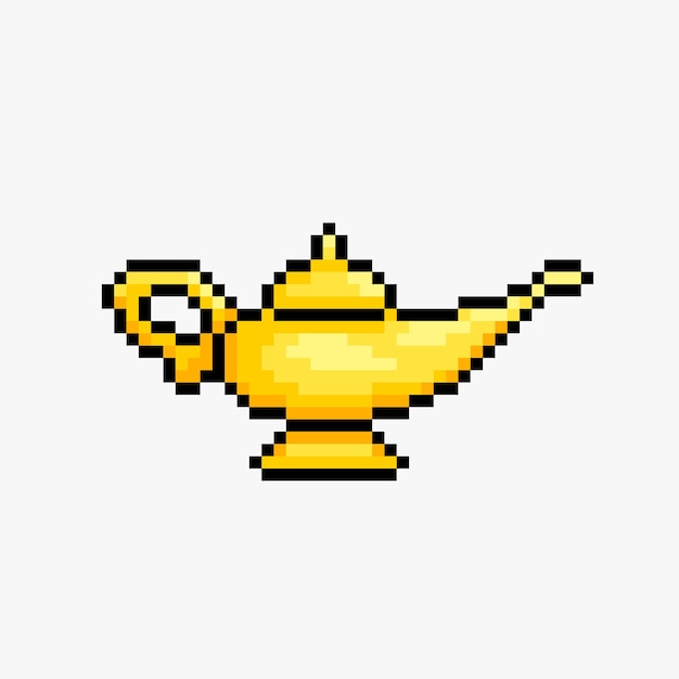 Premium Vector Genie Lamp Pixel Art