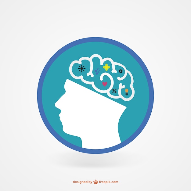 Genius brain icon Free Vector