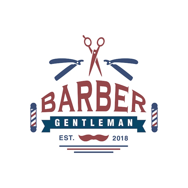 Premium Vector | Gentleman barber logo vector template