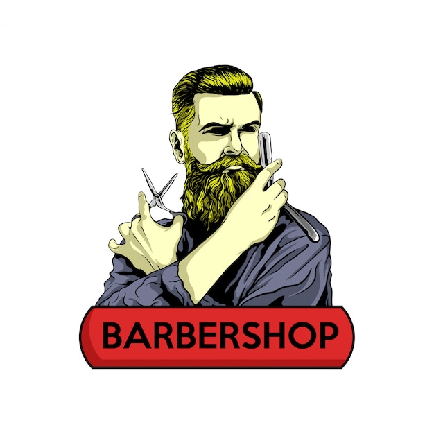 Download Free Gentleman Barbershop Logo Premium Vector Use our free logo maker to create a logo and build your brand. Put your logo on business cards, promotional products, or your website for brand visibility.