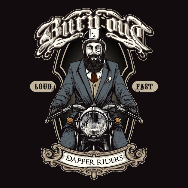 Download Free Gentlemen Riding A Vintage Motorcycle Premium Vector Use our free logo maker to create a logo and build your brand. Put your logo on business cards, promotional products, or your website for brand visibility.