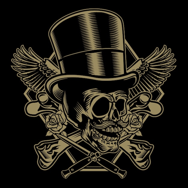 Premium Vector | Gentlemen skull