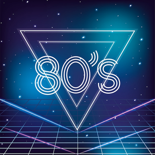 Premium Vector | Geometric 80s retro style with galaxy stars background