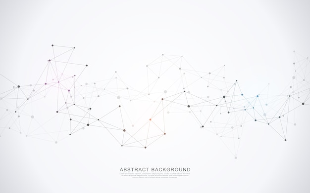 Premium Vector | Geometric Abstract Background With Connecting Dots And ...