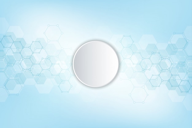 Geometric abstract background with hexagons elements Premium Vector