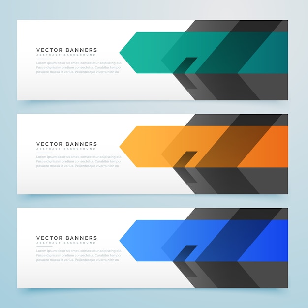 Premium Vector | Geometric banner design set