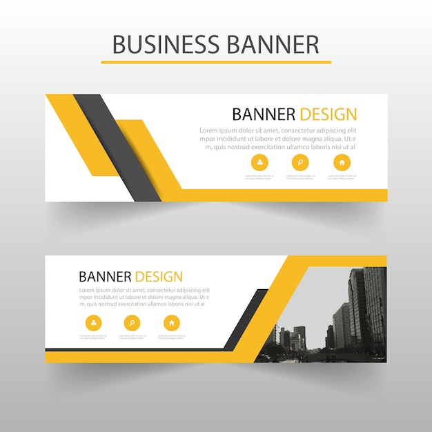 Download Free Geometric Banners Template With Yellow Shapes Free Vector Use our free logo maker to create a logo and build your brand. Put your logo on business cards, promotional products, or your website for brand visibility.