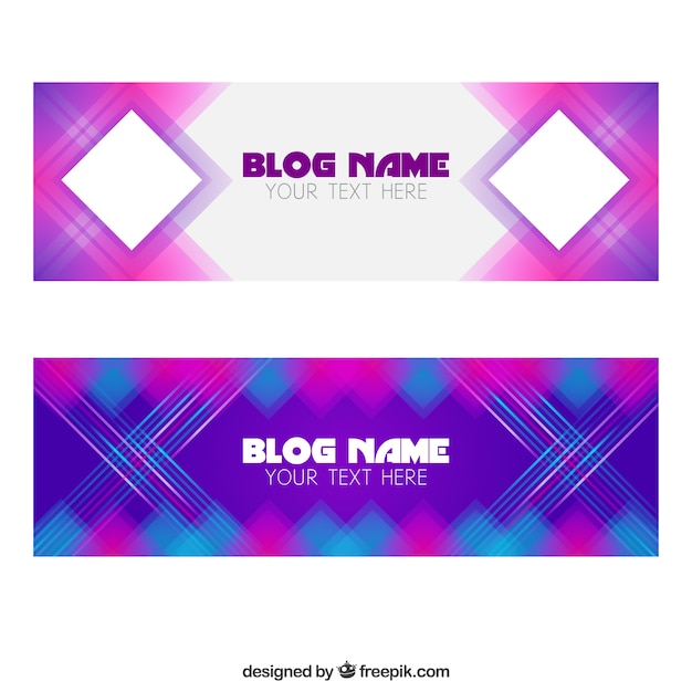 Geometric blog banners Vector | Free Download