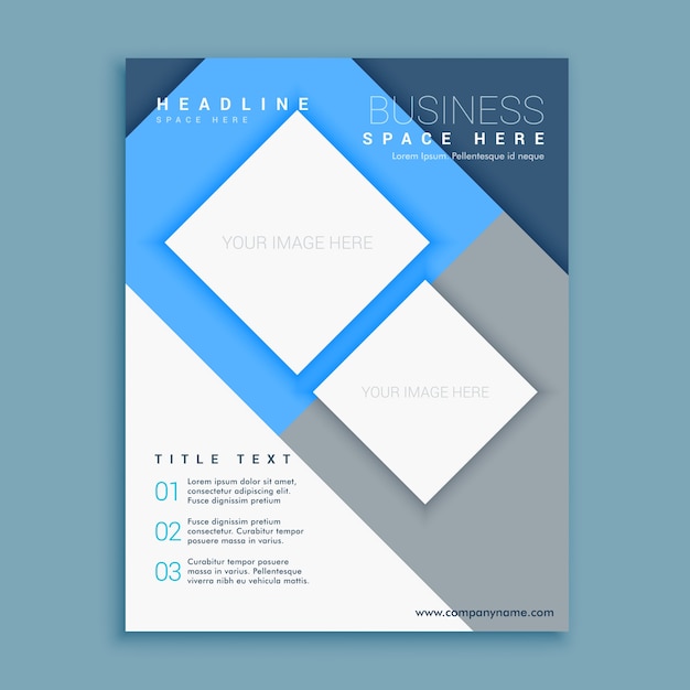 Premium Vector | Geometric blue and grey business flyer design