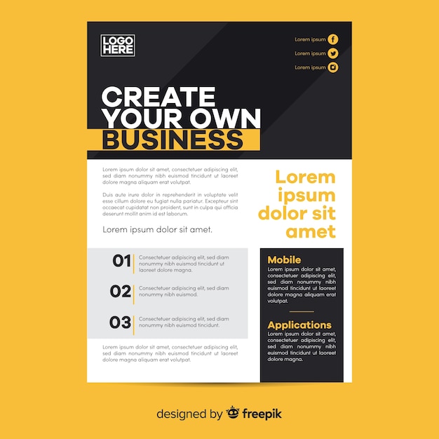 Download Free Download This Free Vector Geometric Business Flyer Template Flat Use our free logo maker to create a logo and build your brand. Put your logo on business cards, promotional products, or your website for brand visibility.