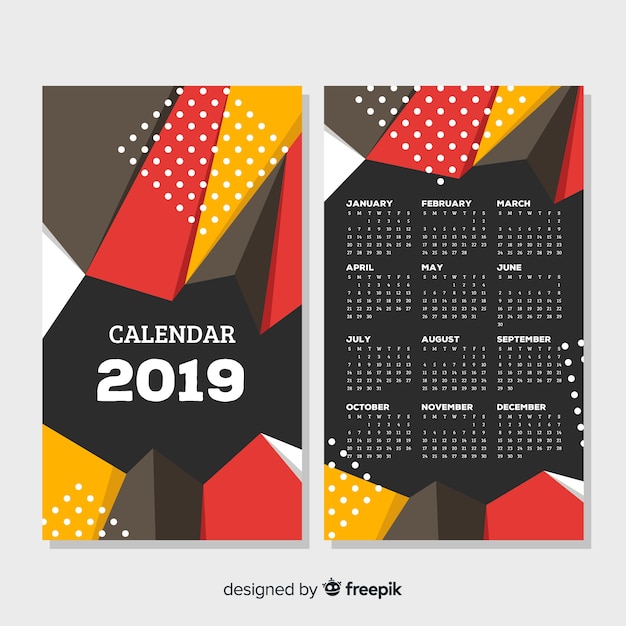 Download Geometric calendar template | Free Vector