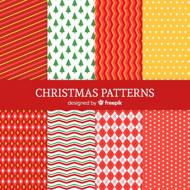 Free Vector Geometric christmas pattern collection