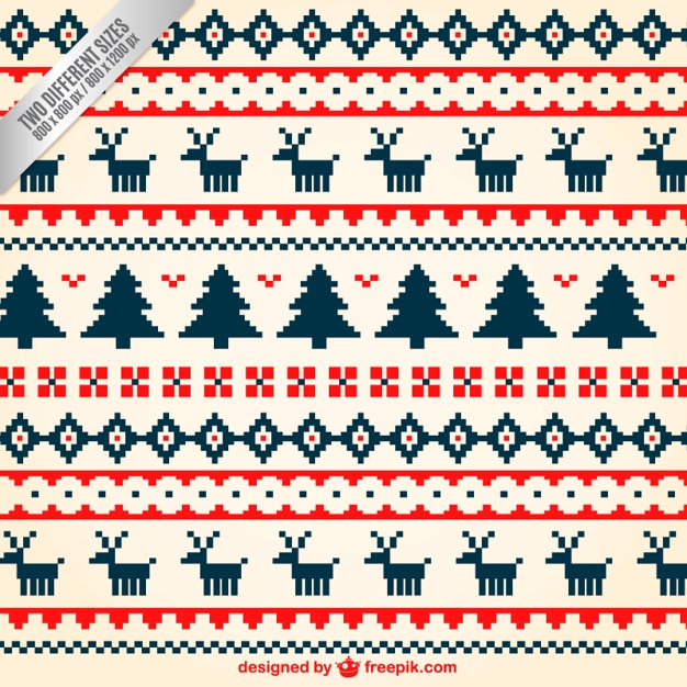 Geometric christmas pattern Vector Free Download