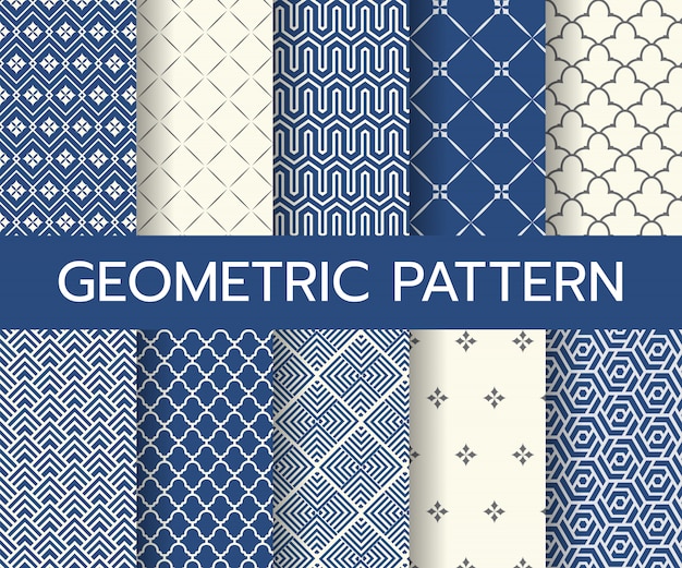 Geometric classic patterns Premium Vector