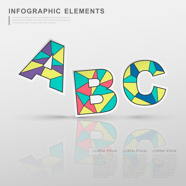 Premium Vector Geometric Colorful Alphabets Infographic Elements Isolated On White 2617