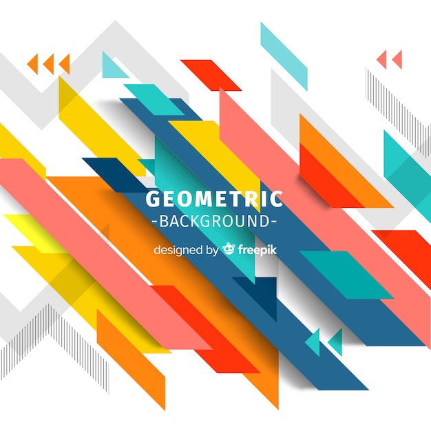 幾何学のカラフルな背景 無料のベクター