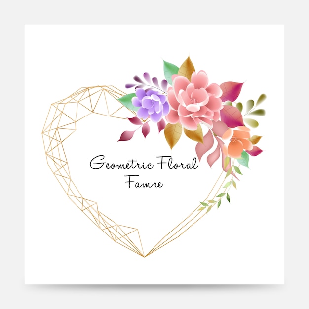 Download Geometric floral frame | Premium Vector