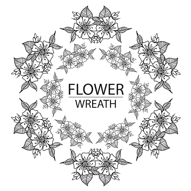 Download Geometric flower wreath Vector | Free Download