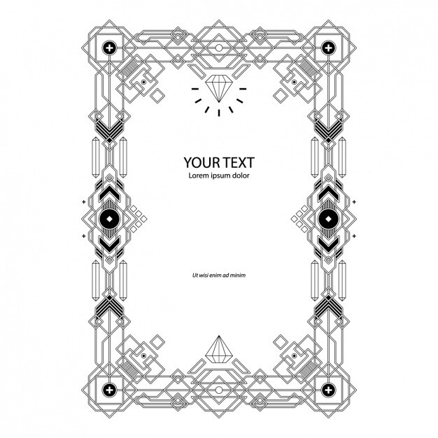 Geometric frame design Vector Free Download