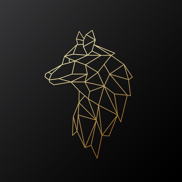  Geometric gold wolf.