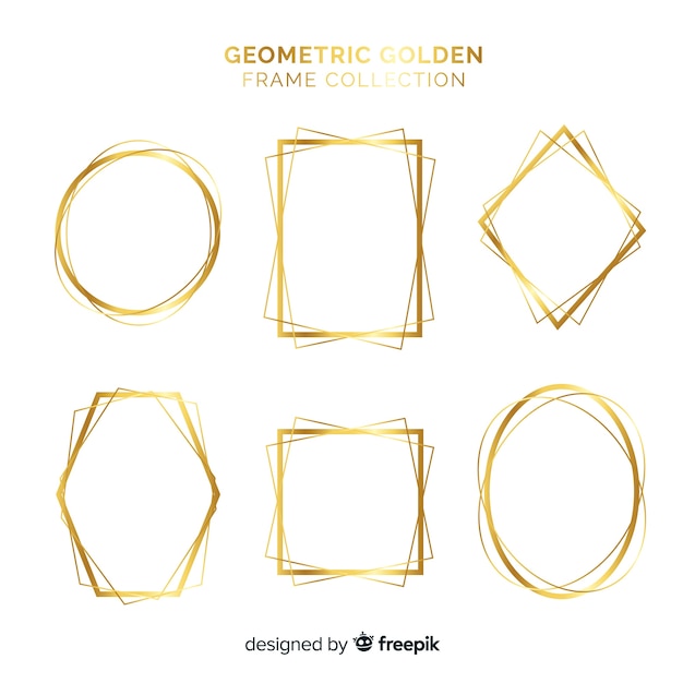 Download Geometric golden frame collection Vector | Free Download