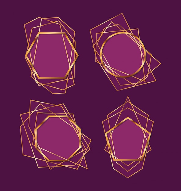 Premium Vector | Geometric and golden frames