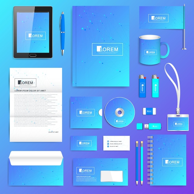 Geometric Graphic Set Of Vector Corporate Identity Template Business