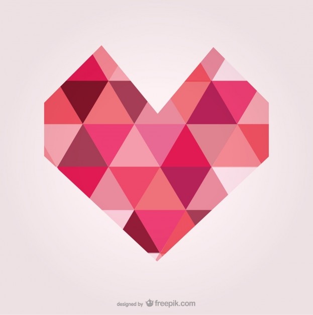 Free Vector | Geometric heart made of triangles