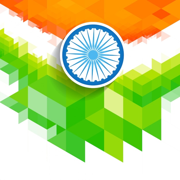 Free Vector | Geometric indian flag design