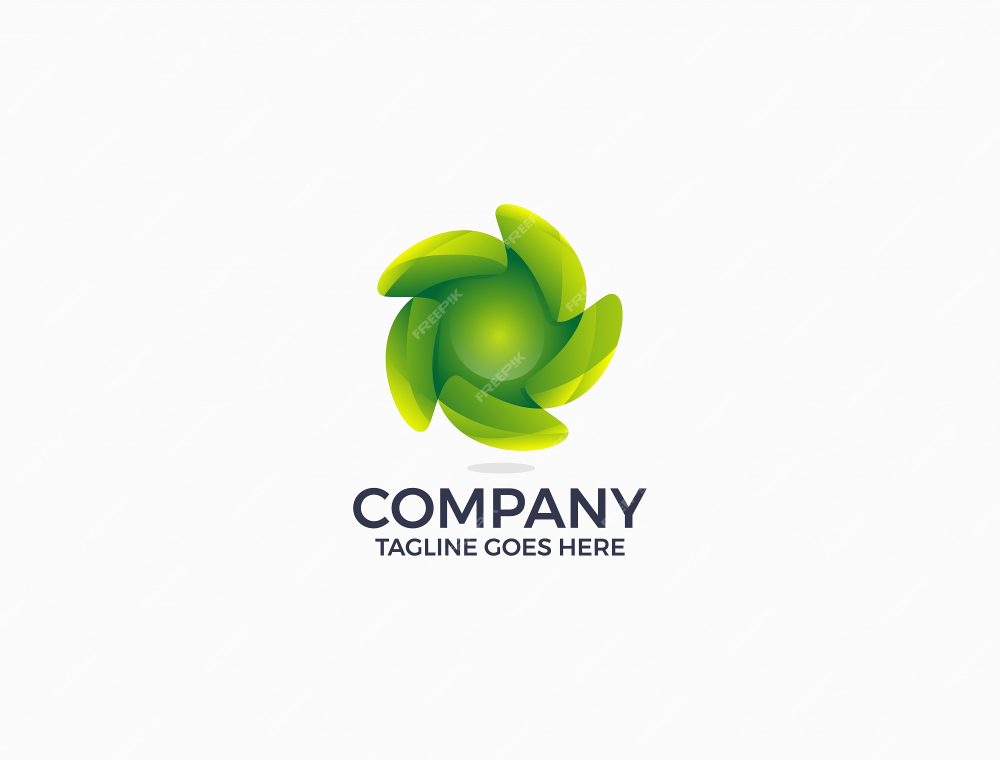 Premium Vector | Geometric leaf circle green eco logo design template