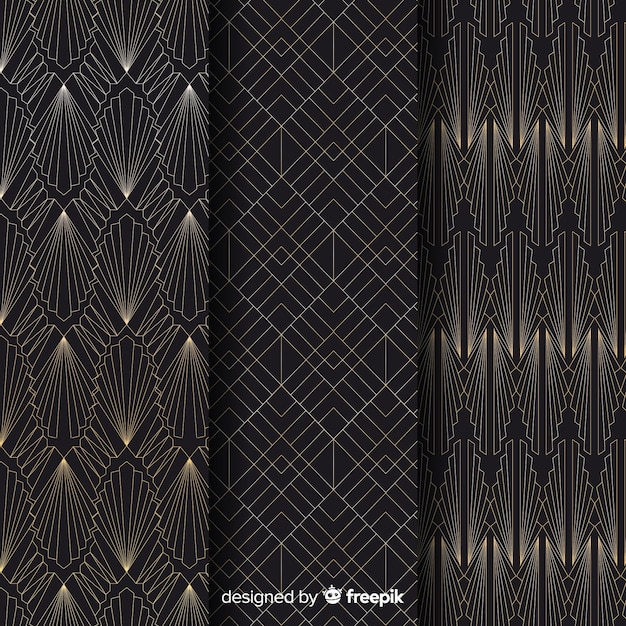 Geometric luxury pattern collection Free Vector