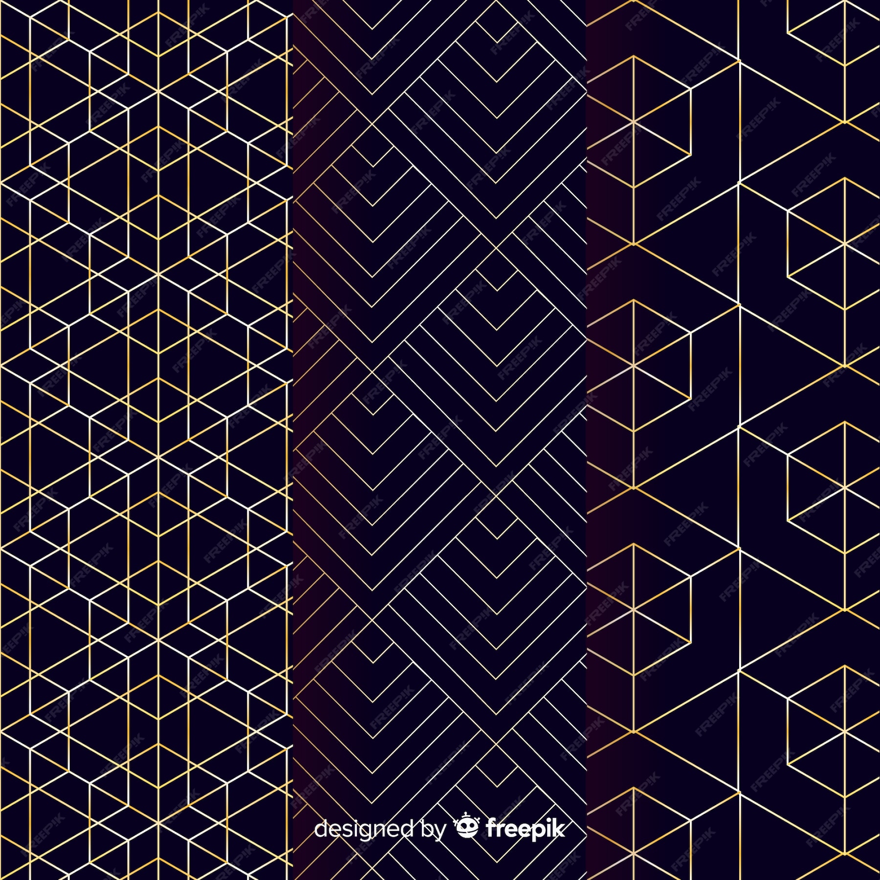 Free Vector Geometric luxury pattern collection