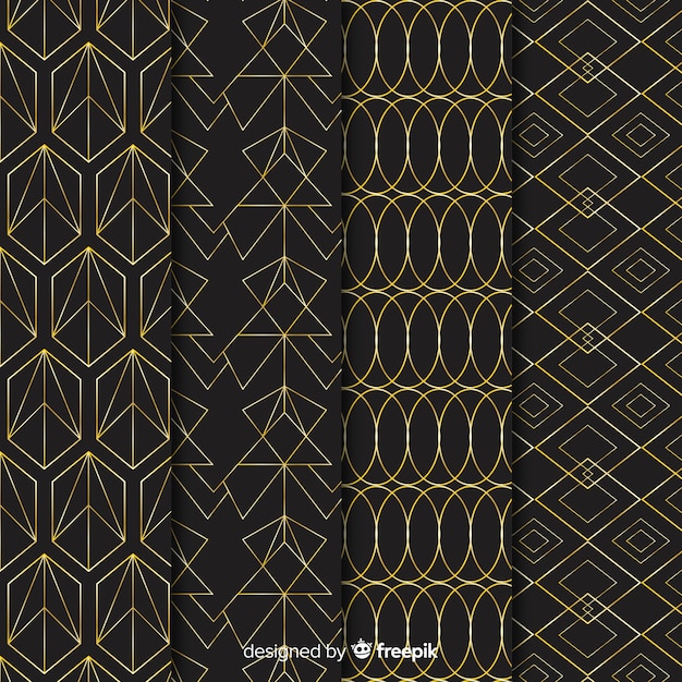 Geometric luxury pattern collection Free Vector