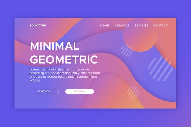 Free Vector | Geometric minimal landing page template