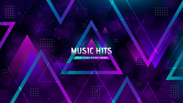 Free Vector Geometric Music Youtube Channel Art