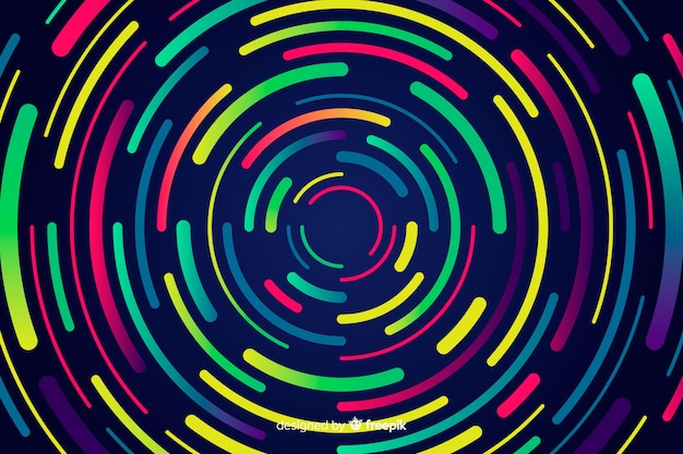 Free Vector | Geometric neon circles background