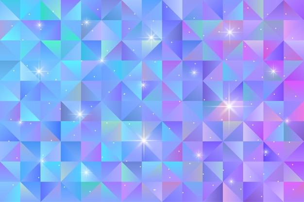点滅する星の光と幾何学模様の背景 ポリゴンの壁紙 プレミアムベクター