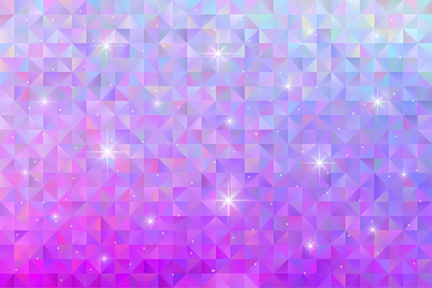 点滅する星の光と幾何学模様の背景 ポリゴンの壁紙 プレミアムベクター